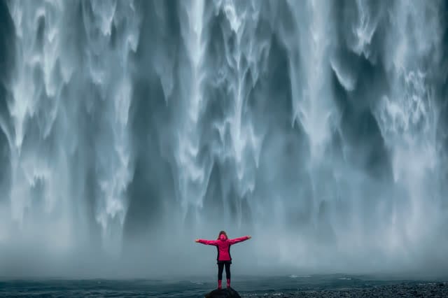 Iceland waterfall landscape